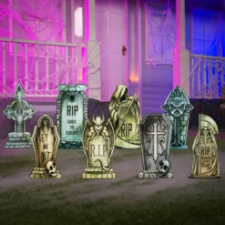 8Pcs Tombstone Halloween Yard Decoration 16.5in