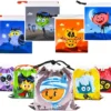 72pcs Plastic Halloween Drawstring Bags -Spirit Halloween Shop 9 Character Designs Small Treat Bags 72 Pcs 4 600x528 1