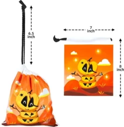 72pcs Plastic Halloween Drawstring Bags -Spirit Halloween Shop 9 Character Designs Small Treat Bags 72 Pcs 5 600x611 1