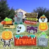 9pcs Halloween Outdoor Corrugate Yard Stake Signs -Spirit Halloween Shop 9 Pcs Friendly Halloween Corrugate Yard Stake Signs 2 1 600x600 1