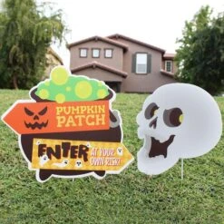 9pcs Halloween Outdoor Corrugate Yard Stake Signs 11 9pcs Halloween Outdoor Corrugate Yard Stake Signs -Spirit Halloween Shop 91RafcLUxJL. AC SL1500 600x600 1