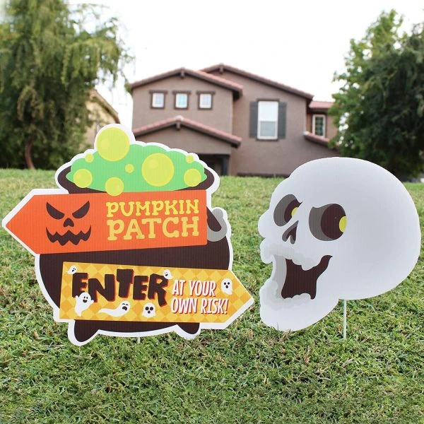 9pcs Halloween Outdoor Corrugate Yard Stake Signs 6 9pcs Halloween Outdoor Corrugate Yard Stake Signs - Image 4