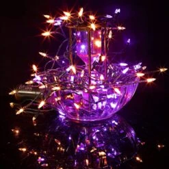 100 Orange & Purple LED Green Wire String Lights(8 Modes, 6 Hr Timer) -Spirit Halloween Shop 91dSt7iJ BL. AC SL1500 600x600 1