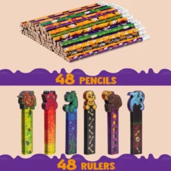 96 Pcs Halloween Pencil And Ruler Set 10 96 Pcs Halloween Pencil And Ruler Set -Spirit Halloween Shop 96 Pcs Halloween Pencil and Ruler Set 2 result 600x600 1
