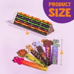 96 Pcs Halloween Pencil And Ruler Set 13 96 Pcs Halloween Pencil And Ruler Set -Spirit Halloween Shop 96 Pcs Halloween Pencil and Ruler Set 5 result 600x600 1