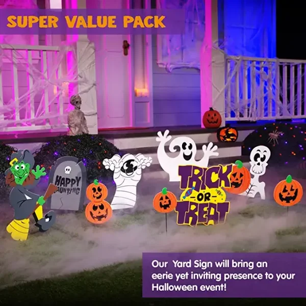 9pcs Corrugate Yard Stake Signs Halloween Decorations 4 9pcs Corrugate Yard Stake Signs Halloween Decorations - Image 2