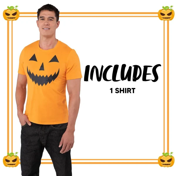 Adult Men Orange Pumpkin T-shirt 8 Adult Men Orange Pumpkin T-shirt - Image 6