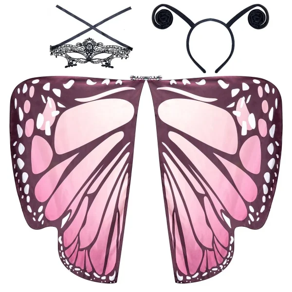 Adult Women Pink Butterfly Wings -One Size 3 Adult Women Pink Butterfly Wings -One Size
