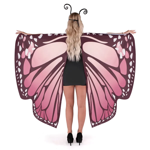 Adult Women Pink Butterfly Wings -One Size 5 Adult Women Pink Butterfly Wings -One Size - Image 3