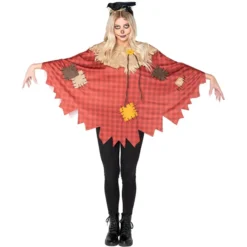 Adult Women Scarecrow Poncho Costume