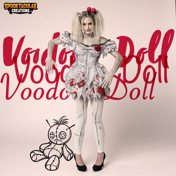 Adult Women Voodoo Doll Costume 4 Adult Women Voodoo Doll Costume - Image 2
