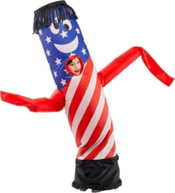 American Flag Tube Dancer Inflatable Costume Kid -Spirit Halloween Shop American flag tube dancer inflatable costume kid 1 600x664 1