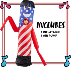 American Flag Tube Dancer Inflatable Costume Kid -Spirit Halloween Shop American flag tube dancer inflatable costume kid 3 600x568 1