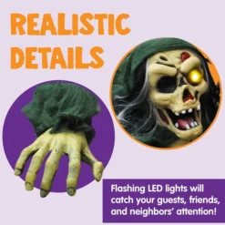 Life Size Light Up Climbing Groundbreaker Zombie -Spirit Halloween Shop Animated Zombie Groundbreaker with Flashing Eye Sound Green 4 result 600x600 1