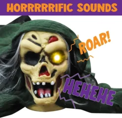 Life Size Light Up Climbing Groundbreaker Zombie -Spirit Halloween Shop Animated Zombie Groundbreaker with Flashing Eye Sound Green 5 result 600x579 1
