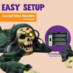 Life Size Light Up Climbing Groundbreaker Zombie -Spirit Halloween Shop Animated Zombie Groundbreaker with Flashing Eye Sound Green 6 result 600x600 1
