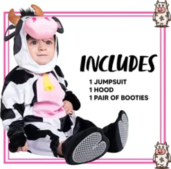 Baby Dairy Cow Halloween Costume -Spirit Halloween Shop Baby Unisex Dairy Cow Costume 3 600x593 1