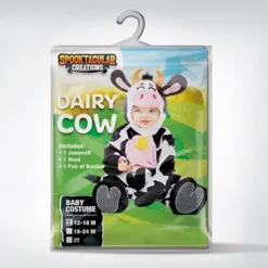 Baby Dairy Cow Halloween Costume -Spirit Halloween Shop Baby Unisex Dairy Cow Costume 5 600x600 1