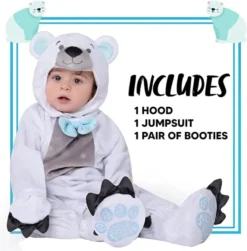 Toddler Polar Bear Halloween Costume -Spirit Halloween Shop Baby Unisex Polar Bear Costume 3 600x609 1