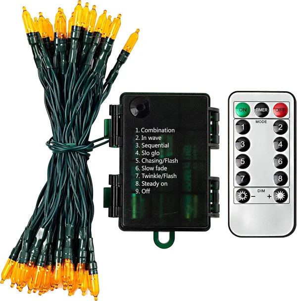 50-Count Orange LED Halloween String Lights 17.3 Ft 6 50-Count Orange LED Halloween String Lights 17.3 Ft - Image 4