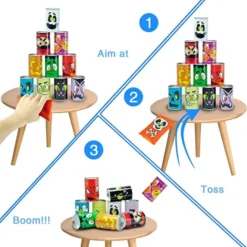 13pcs Halloween Bean Bag Toss Game With Tin Cans -Spirit Halloween Shop Bean Bag Toss Game with Tin Cans 13 Pcs 4 600x601 1