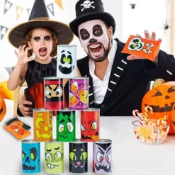 13pcs Halloween Bean Bag Toss Game With Tin Cans -Spirit Halloween Shop Bean Bag Toss Game with Tin Cans 13 Pcs 5 600x600 1