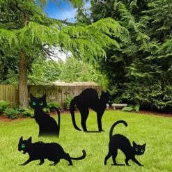 6Pcs Black Cat Silhouette Yard Sign -Spirit Halloween Shop Black Cat Silhouette Yard Sign 5 600x600 1