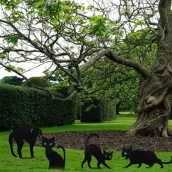 6Pcs Black Cat Silhouette Yard Sign -Spirit Halloween Shop Black Cat Silhouette Yard Sign 6 600x600 1