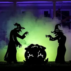 3pcs Black Witches Halloween Yard Signs Decoration