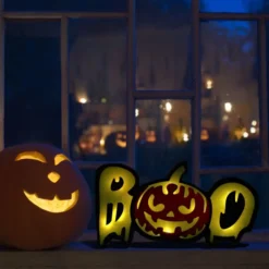 Boo Pumpkin Shadow Box -Spirit Halloween Shop Boo Pumpkin Shadow Box 4 result 600x600 1