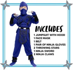 Boy Blue Dragon Ninja Costume -Spirit Halloween Shop Boy Blue Dragon Ninja Costume 4 600x573 1