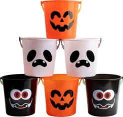 6pcs Trick Or Treat Halloween Candy Bucket