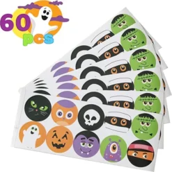 60pcs Characters Halloween Paper Treat Bags -Spirit Halloween Shop Characters Kraft Paper Treat Bags 60 Pcs 3 600x602 1