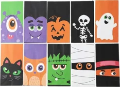 60pcs Characters Halloween Paper Treat Bags -Spirit Halloween Shop Characters Kraft Paper Treat Bags 60 Pcs 7 600x437 1