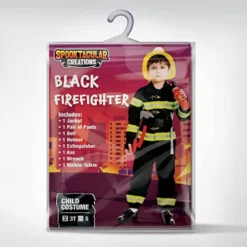 Child Boy Black Firefighter Costume -Spirit Halloween Shop Child Boy Black Firefighter Costume 5 600x600 1