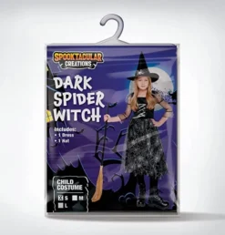 Girls Dark Spider Witch Halloween Costume -Spirit Halloween Shop Child Girl Dark Spider Witch Costume 3 600x626 1