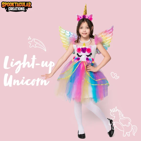 Kids Light Up Unicorn Halloween Costume 4 Kids Light Up Unicorn Halloween Costume - Image 2