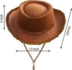 3pcs Kids Halloween Cowboy Hat -Spirit Halloween Shop Childrens Brown Felt Cowboy Hats 3 Pack 3 结果 600x583 1