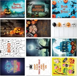 72pcs Assorted Boxed Halloween Greeting Cards -Spirit Halloween Shop Classic Halloween Characters Greeting Cards 72 Pcs 3 600x598 1