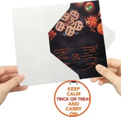 72pcs Assorted Boxed Halloween Greeting Cards -Spirit Halloween Shop Classic Halloween Characters Greeting Cards 72 Pcs 5 600x581 1