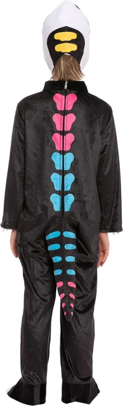 Child Colorful T-rex Dinosaur Skeleton Costume -Spirit Halloween Shop Colorful Skeleton T Rex Costume for Role Play Cosplay Child 4 600x1975 1