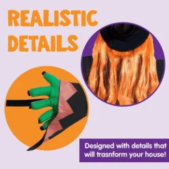 Flying Witch Crashing Into Tree Decoration 40in -Spirit Halloween Shop Crashing Witch Into Tree Decoration Orange Hair 4 result 600x600 1