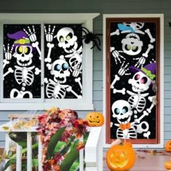 Cute Skeleton Doorcover With Window Covers