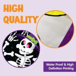 Cute Skeleton Doorcover With Window Covers -Spirit Halloween Shop Cute Skeleton Doorcover with Window Covers 4 600x600 1