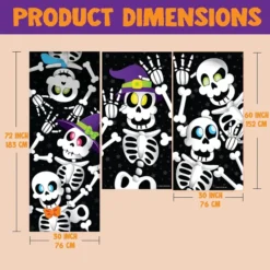 Cute Skeleton Doorcover With Window Covers -Spirit Halloween Shop Cute Skeleton Doorcover with Window Covers 6 600x600 1