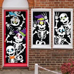 Cute Skeleton Doorcover With Window Covers -Spirit Halloween Shop Cute Skeleton Doorcover with Window Covers 7 600x600 1