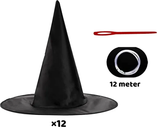 12pcs Halloween Black Witch Hats 7 12pcs Halloween Black Witch Hats - Image 5