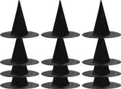 12pcs Halloween Black Witch Hats 10 12pcs Halloween Black Witch Hats -Spirit Halloween Shop Drink Up Witches Banner and Witch Hats 13 Pcs 6 600x440 1