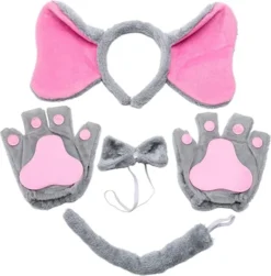 5pcs Halloween Elephant Ears Costume Accessory Set
