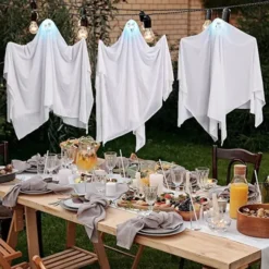 3pcs Halloween Light Up Hanging Ghost 35.5in -Spirit Halloween Shop Ghost Hanging Lights 3 Pack 4 600x600 1